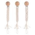 Symbolife Pack de 3 Sujetachupetes Bohemios de Algodón, 23 cm