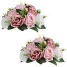 Sziqiqi Pink Flores Artificiales para Decoracion Bola de flores de seda para casamento Peça central de flores de rosas empoeiradas falsas, arranjo floral artificial, peça central, buquê de beijos para festa