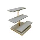 (T-10) Escada 3 Degraus DE METAL FORRADA - OFF WHITE
