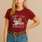 T-shirt Algodão Feminina Estamp Caveira Bota Longa Camiseta Cowgirl Chapéu Boiadeira Linda Delicada