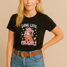 T-shirt Algodão Feminina Estamp Cowgirl Mulher Estrela Chapéu Modinha Cow Agro Hípico Linda