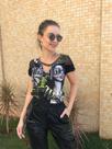 T-shirt Aplique decote Chik Luk 065091
