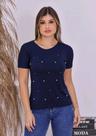 T shirt blusa feminina com pérolas elástano, na cor vinho tamanho único veste até 44