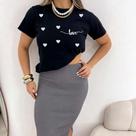 T-shirt Blusa Feminina Da Moda Blogueira Estilosa love