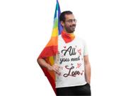 T-shirt Camiseta All You Need Is Love Casal Namorados Branca T-shirt Camiseta All You Need Is Love Casal Namorados Branca