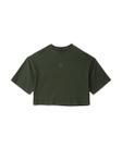 T shirt cropped patch verde militar