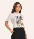 T-shirt em Meia Malha Feminina Endless Bege