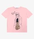 T- shirt em Meia Malha Feminina Endless Rosa