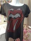 T- Shirt em Viscolycra com Pedrarias - Rolling Stones - Tamanho M e G