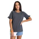 T- shirt Estonada Chumbo com babado na manga