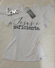 T-shirt fem" Jesus é suficiente" cor branca T-shirt fem" Jesus é suficiente" cor branca