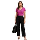 T-shirt Feminina Acostamento Gola V Fashion Conforto T-shirt Feminina Acostamento Gola V Fashion Conforto