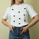 T-Shirt Feminina Blusa Feminina Blusinha Estampada Coração