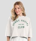 T- Shirt Feminina Cropped Dianna Bege