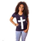 T-shirt feminina "Cruz" Azul M T-shirt feminina "Cruz" Azul M
