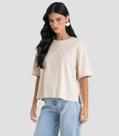 T- Shirt Feminina Manga Curta Box Dianna Bege