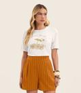 T- Shirt Feminina Manga Curta Endless Bege