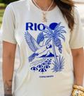 T- Shirt Feminina Manga Curta Estampada Good Bless Bege