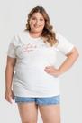 T-shirt Feminina Plus Size 100% Algodão Estampada "A VIDA É FEITA DE CORAGEM" - Serena