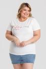 T-shirt Feminina Plus Size 100% Algodão Estampada "A VIDA É FEITA DE CORAGEM" - Serena