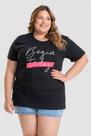 T-shirt Feminina Plus Size 100% Algodão Estampada "BEGING TODAY" - Serena