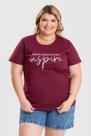 T-shirt Feminina Plus Size 100% Algodão Estampada "DREAM CREATE SHARE INSPIRE" - Serena