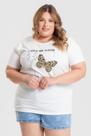 T-shirt Feminina Plus Size 100% Algodão Estampada "UNDER HIS WINGS" - Serena