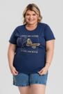 T-shirt Feminina Plus Size 100% Algodão Estampada "UNDER HIS WINGS" - Serena