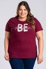 T-shirt Feminina Plus Size Algodão c/ Estampa "BE yourself"