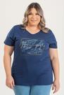 T-shirt Feminina Plus Size em Malha Algodão c/ Estampa "MAGNIFIQUE" - Serena