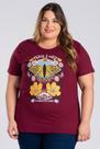 T-shirt Feminina Plus Size Malha Algodão Estampada "PEACE & LOVE" - Serena