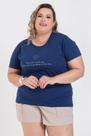T-shirt Feminina Plus Size Malha Algodão Estampada "THE SECRET IS ONLY ONE" - Serena