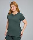 T-shirt Fitness Feminina Estampada Com Fenda Plus Size Alto 2533702
