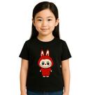 T-shirt Infantil Com Estampa Divertida Dos Monstros Labubu E Pelúcia Ursinhos Chaveiro