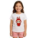 T-shirt Infantil Com Estampa Divertida Dos Monstros Labubu E Pelúcia Ursinhos Chaveiro
