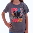 T-shirt Infantil Meninas Ox Horns Chumbo 5158
