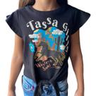 T-shirt Infantil Meninas Tassa Preta 5192