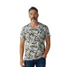 T-Shirt Malha Masculina Folhas Decote V com Bolso Cor:BEGE MILITARTamanho:P T-Shirt Malha Masculina Folhas Decote V com Bolso Cor:BEGE MILITARTamanho:P