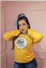 T-shirt manga longa amarelo