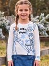 T-shirt Manga Longa Frozen Princesas Com Strass Bimbi T-shirt Manga Longa Frozen Princesas Com Strass Bimbi