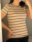 T-shirt Nude Listrada Preta T-shirt Nude Listrada Preta