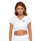 T-Shirt Vibs Cropped Fitness Feminino Branco