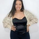 T0125 Cardigan Casaquinho Tricô Vazada Aberta Amarração 5j1303 T0125 Cardigan Casaquinho Tricô Vazada Aberta Amarração 5j1303