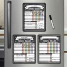 Tabela de Tarefas Dry Erase para Crianças (x3 ou Mais) - Quadro Negro