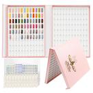 Tabela profissional de 216 cores de unhas, organizador de esmaltes de gel para unhas, livro de cartas, amostra de unhas para salão de arte de unhas, cartão, livro prático de pintura