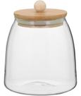 TABLE POTE 13x11x11cm 650ml BOROSILICATO TRANSP TAMPA BAMBU
