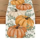 Table Runner Artoid Mode Pumpkins Eucalyptus Folhas Fall 33x91cm