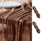 Table Runner Asee'm, 2 peças, 89x305 cm, gaze boho marrom Table Runner Asee'm, 2 peças, 89x305 cm, gaze boho marrom