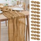 Table Runner Asee'm Cheesecloth 10 pés (3,5 L x 3 mL) cáqui x12