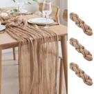 Table Runner Asee'm Cheesecloth 3 peças de gaze boho nua de 3 m